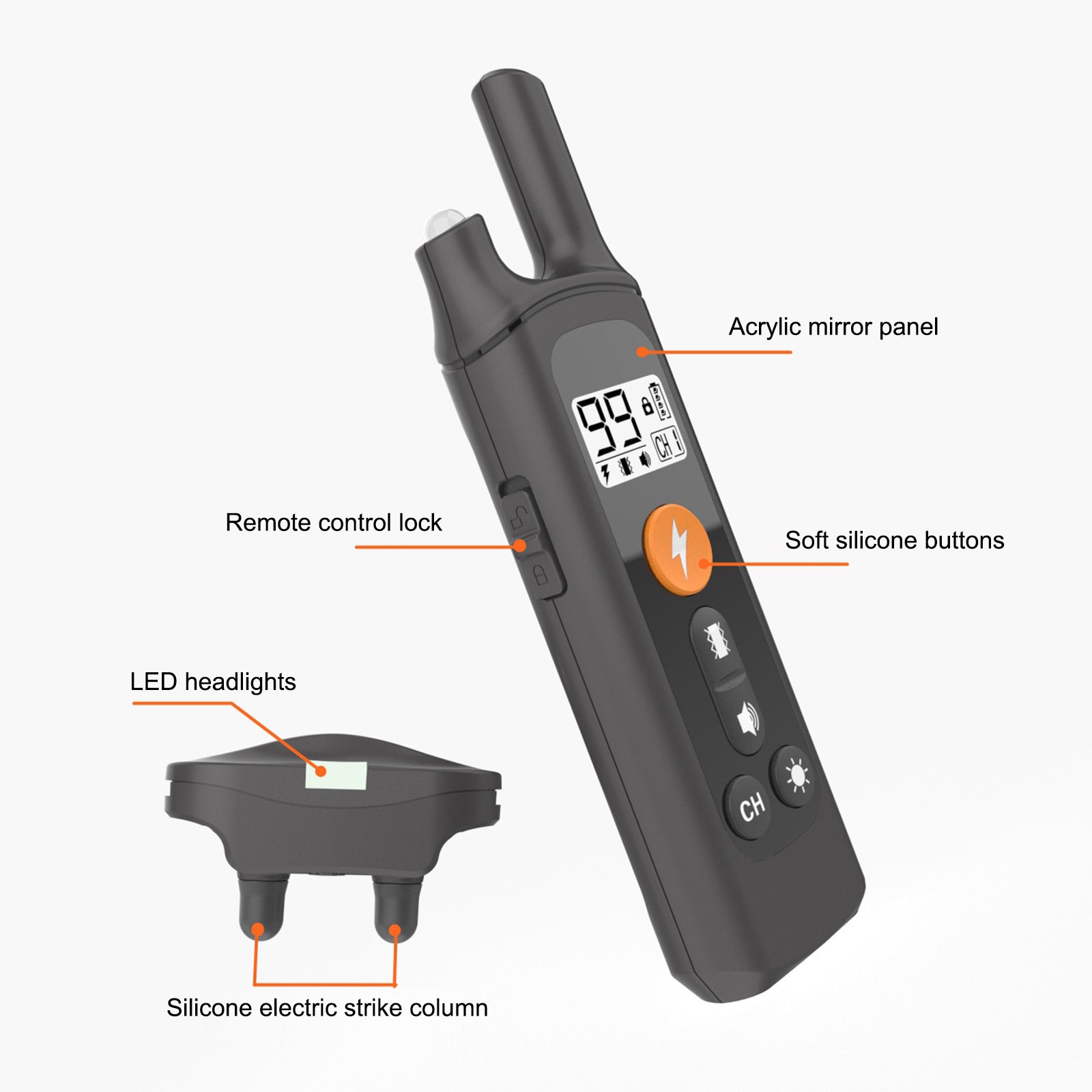 Electric Dog Training Collar Rechargeable IP67 Waterproof Electric Shock Collar for Dogs Electric Dog Training Collar Rechargeable IP67 Waterproof Electric Shock Collar for Dogs